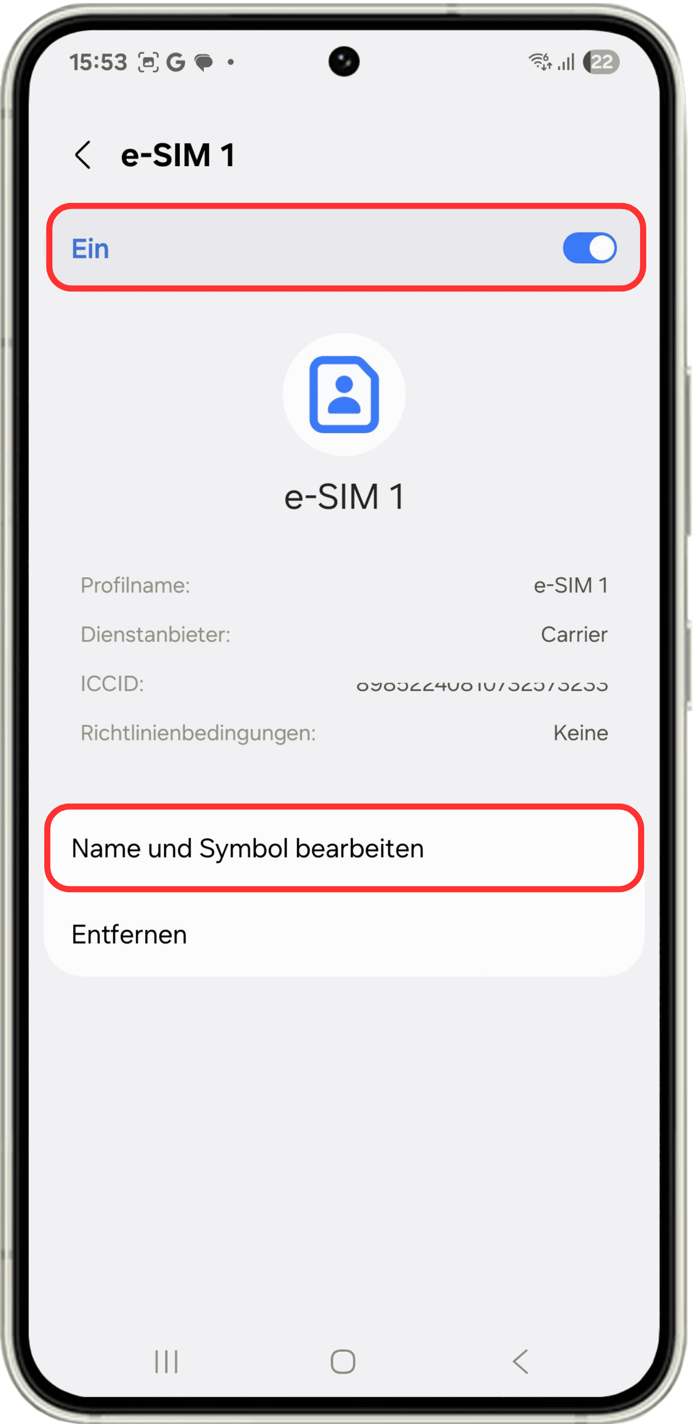Aktivieren und markieren
