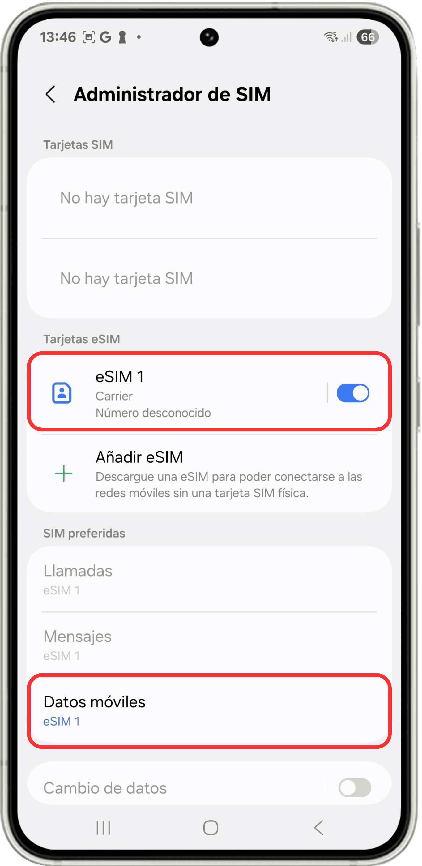 Administrador de SIM
